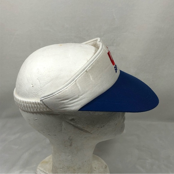 Vintage Anaconda Sports US Soccer Olympics White Blue Stretch Visor Hat Cap OSFM - Picture 3 of 8